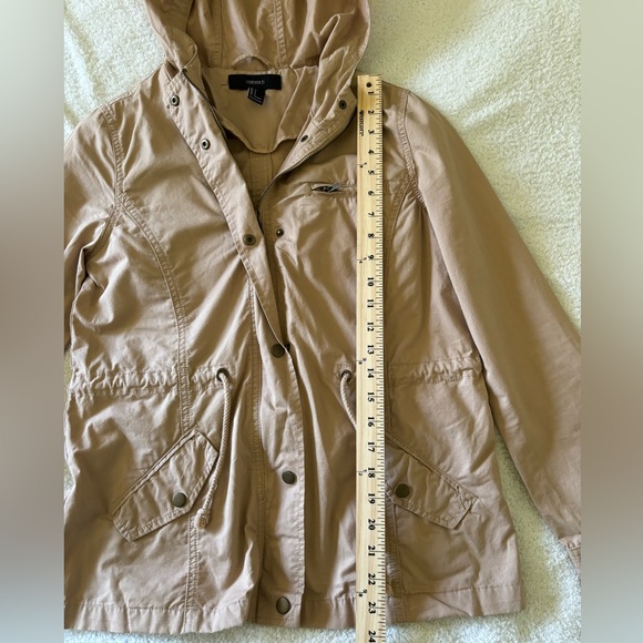 Forever 21 Color Beige Hooded Women’s Jacket Size Small - Picture 9 of 14